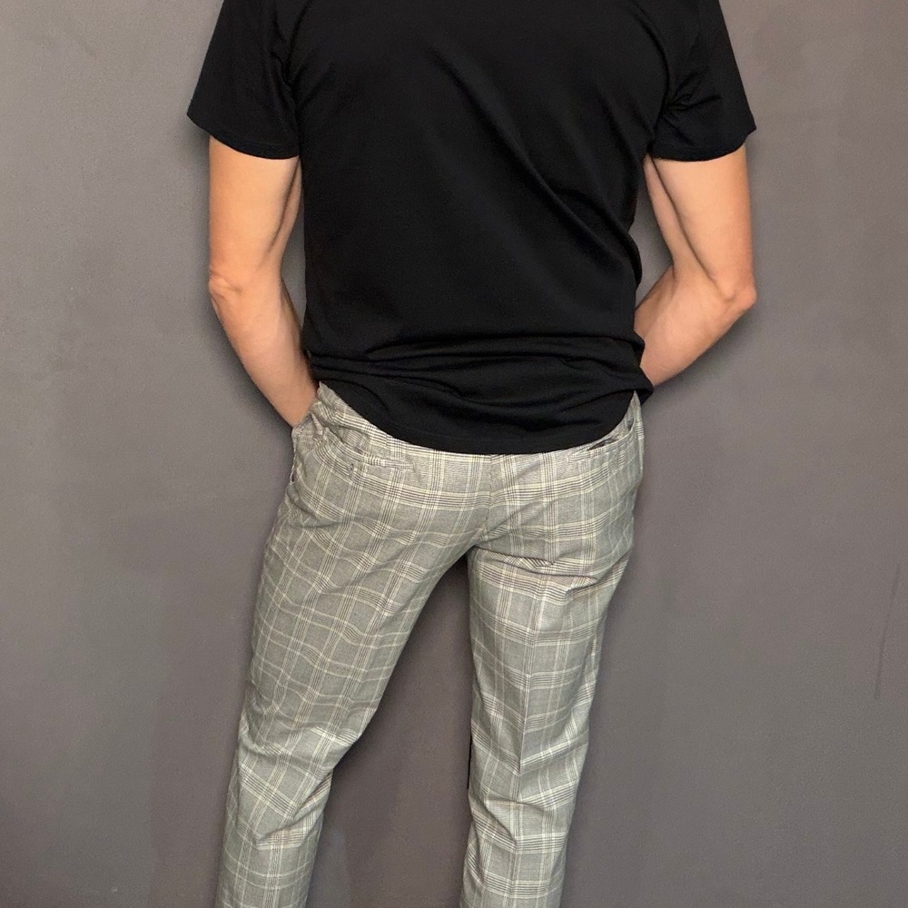 Men's Custom Tailored Slacks | Grey Check Pants | Slim Fit | Hong Kong Bespoke - Picture 2 of 6